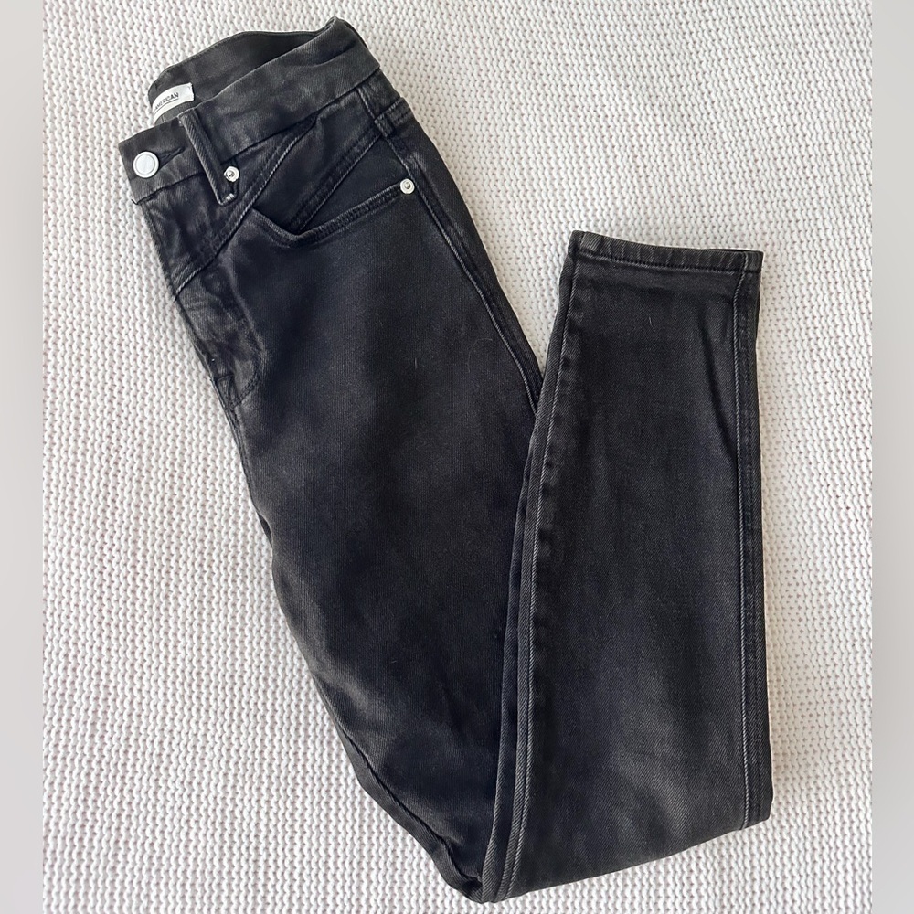Good American High Rise Black Skinny Jeans Size 2/26